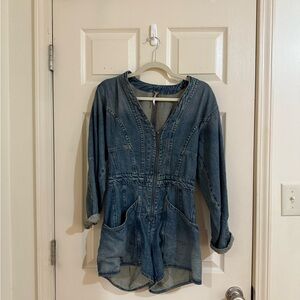 Free People Denim Romper